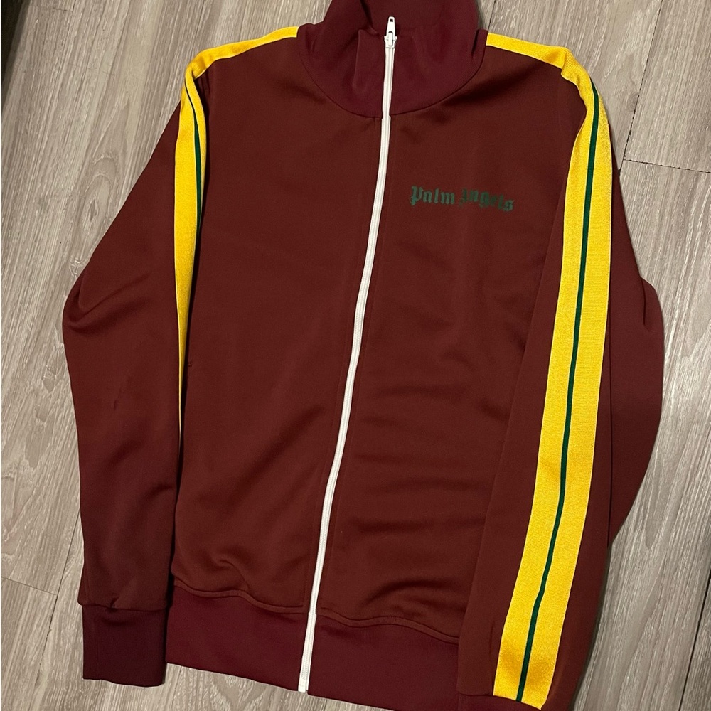 Palm angels burgundy track jacket